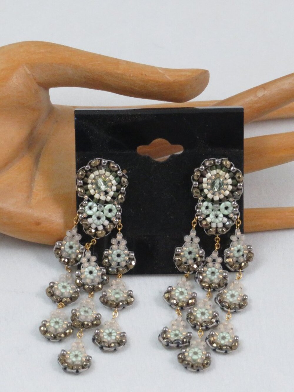 Cascading bronze drops earrings